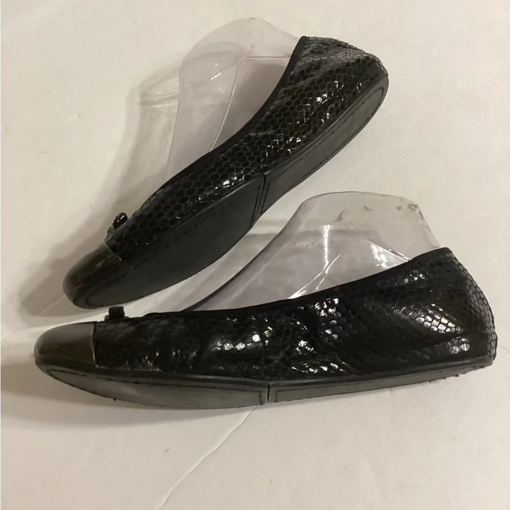 Diana Von Furstenberg Ballet Flats Snakeprint Size 7 M - Picture 4 of 6